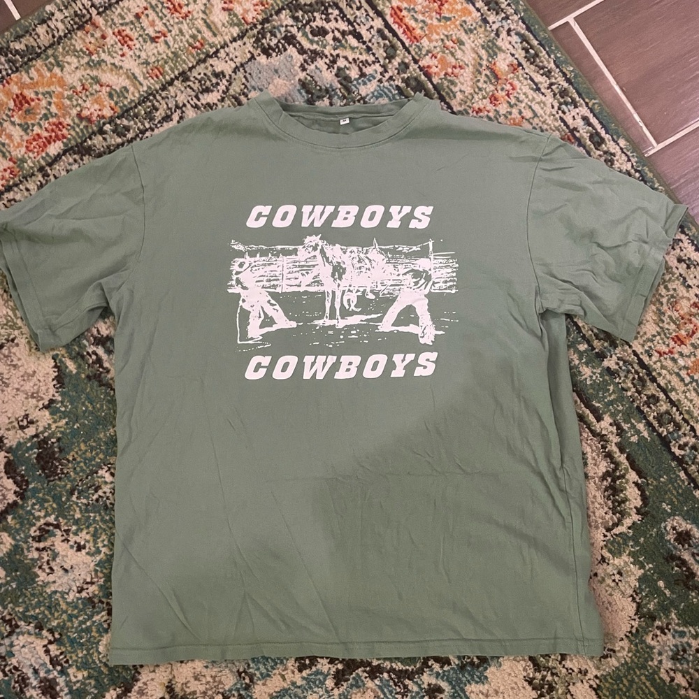 Green Cowboys Graphic T-Shirt